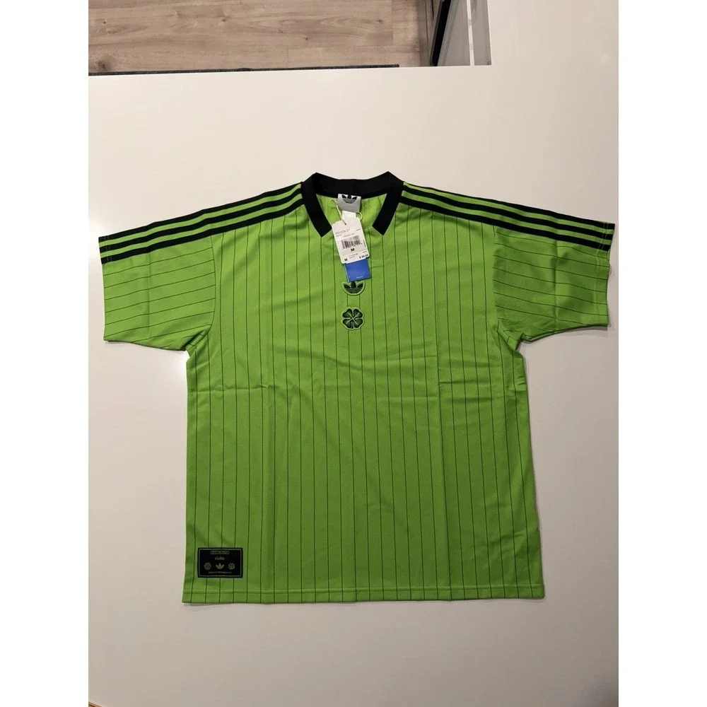 Adidas Celtic FC Icon Terrace Jersey Semi Solar Green Black JM9476 Mens M NWT